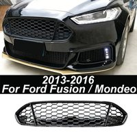 For Ford Fusion / Mondeo 2013-2016 Honeycomb Mesh Car Front Bumper Radiator Grille Mesh Center Racing Grills