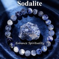 Natural Stone Bracelet Sodalite Beads Size 6 8 10mm Healing Crystal Reiki Charm Vitality Spiritual Wisdom Insight Jewelry Unisex