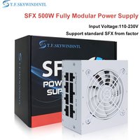 SFX 500W Fully Modular Power Supply 500W White 20+ 4Pin Power source for PC Gaming Desktop Mini ITX Case Small Computer Case