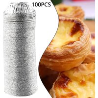 100Pcs Aluminum 3in Foil Tart Pan Disposable Mini Pot Pie Bake Plate Tin Aluminum Foil Pudding Cup Disposable Barbecue Baking
