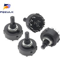 2PCS SR26 1 2 3 4 Pole 3 4 6 12 Position Selectable Band Rotary Channel Selector Switch Handle length 15/20MM