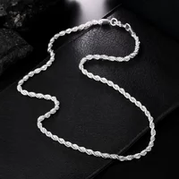 classic 925 Sterling Silver Necklaces Jewelry 16-24 Inches 4MM rope chain Fashion men's women necklace Christmas Gifts