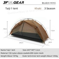 3F UL Gear Taiji 1 Tent Ultralight Single Person Outdoor Camping Tourism Tent Mountaineering Windproof Hiking Tent 1 Person