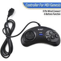 1-2 Pcs Black Gamepad Controller For Sega Mega Drive 9 Pin 6 Buttons Gamepads for Sega Genesis 16 bit video game console
