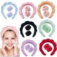 3PCS/SET Ladies floral headband Moisture-proof wristband SPA Face Wash Makeup Use Travel Holiday Ladies gift
