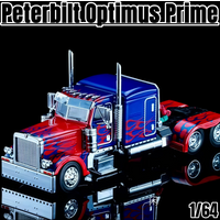 1:64, Optimus Prime Truck Peter HEC Exhibition Edition, alloy die-cast static miniature car Trendy toy Model Collection Display.