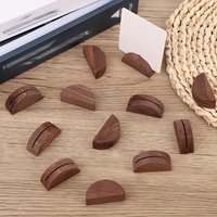 1/10pc Wooden Semicircular Bases for Wedding Place Card Holders,Restaurant Menu And Photo Stands - Suitable for Weddings,Parties