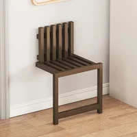 DurableFolding Shoe Changing Stool Entry Solid Wood Door Invisible Very Narrow Folding Chair Ultra-thin Entrance Wall-mounted Sh