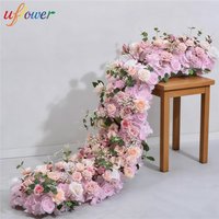 Uflower Artificial Flower Flower Row Wedding Arrangement Decoration Floral Backdrop Table Flower Runner Event Party Floral Decor