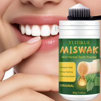 YUITIKUE Mint Herbal Tooth Powder - Miswak Infused, Mild Cleansing For Healthy-Looking Teeth, 80g