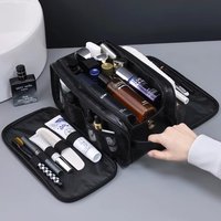 Multi Pockets Waterproof PU Toiletry Bag for Women and Men Travel Essentials Makeup Organizer Hanging Cosmetic Washing Bag