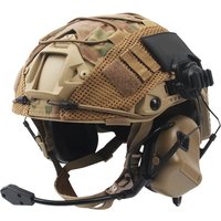 Zestaw szybkich kasków z taktycznym zestawem słuchawkowym i osłoną na kask, Airsoft Paintball, polowania na świeżym powietrzu