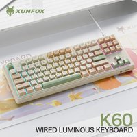 XUNFOX K60 USB Wired 87-key color matching luminous typing office desktop notebook e-sports game convenient keyboard