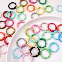 10Pcs Colorful Alloy O Ring Spring Clasp Keychain Keyring Open Round Ring for DIY Phone Chain Charm Connector Jewelery Materials