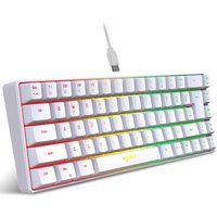 68 Keys Gaming Keyboard USB Wired Portable 20 RGB Backlight Spanish Korean Russian Keyboard for Windows Laptops Computer