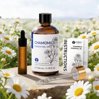 HIQILI 100% Natural Chamomile Essential Oil, 10/30/100ml Capacity, Humidifier/Diffuser, DIY Candle,Chamomile Essential Oil