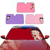 Cartoon Character B-Betty Boop Sun Visor Car Front Windshield Shade UV Block Heat Shield Foldable Universal Fit Cover