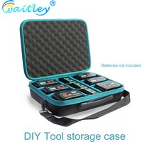 Waitley Portable Tool Battery Storage Case Waterproof accessories box For Makita ect batteries store carry, Can DIY partition