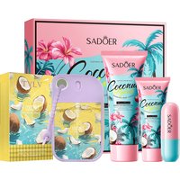 Coconut water moisturizing fragrance luxury care set - body lotion, hand cream, lip balm, Coconut-scented fragrance