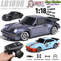 LDRC LD1898 A98 911 1/18 RWD RC Drift Car 2.4G 3CH ESP Gyro LED Alloy Body 20-30min RTR Racing Toy Gift for Boys Adults