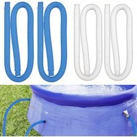 2pcs 1m For Intex 1-1/4 Inch Accessory Hose Above Ground Pool Swimming Pool Pump Blue White Replacement Hose