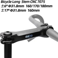 OUO Long Bike Stem 7075 Aluminum CNC Stem 17/ 6 Degree Mtb Handlebar Stem 160/170/180mm Takeaway 31.8mm Downstem Bike Table