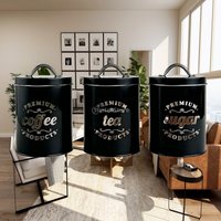 Airtight Kitchen Canisters Nordic Style Coffee Tea Sugar Storage Jar Set of 3 Food Container with Lid for Home Dining