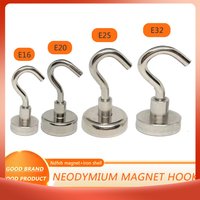 E16 E20 E25 E32 Neodymium Magnet Hooks Heavy Duty Wall Hooks Home Kitchen Bar Storage Organization for Hanger Key Strong Magnet