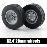 32019 86652 Technical Car Wheels 62.4x20mm Rubber Tires and Hubs MOC Building Blocks Bricks Parts Educational Toys for Kids