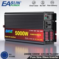 EASUN 3000W 4000W 5000W onduleur de voiture à onde sinusoïdale Pure DC 12V 24V AC 220V 50Hz convertisseur d'onduleur de puissance avec affichage LED sans taxe