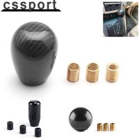 Universal Sphere/Oval Oval Carbon Fiber Manual Gear Shift Knob With 3 Adapters Black Shifter Lever Knob JDM Style for Most Car