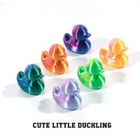 50pcs/box 3D Printed Duck Mini Ducks Figurines Ornaments Gradient Color Ducks Fairy Garden Crafts Landscape Home Accessories