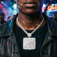 Luxury Iced Out Pendant Hip Hop Jewelry Full Diamonds Shine Bling CZ Necklace Accessories Fine Jewelry Gifts for Men Boy Friend