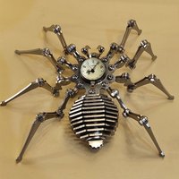 Time Spider Stainless Steel Static Mechanical Insect Model Handicraft DIY Assembly Toy Punk Ornament Crafts 295g