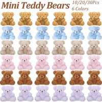 10-30Pcs Mini Plush Bears Small Bear Stuffed Animal Toys Tiny Fuzzy Bear Soft Bear Stuffed Doll for Birthday Gifts Party Favors