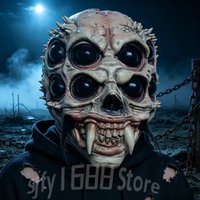 Horror Monster Latex Mask, Multi-Eyed Skull Head Mask for Halloween & Cosplay