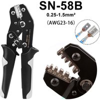 SN-58B Ratchet Crimping Plier Crimper Tool 0.25-2.5mm² AWG24-13 for Dupont,TE,JST,Molex Terminal Wire Electrical Pliers