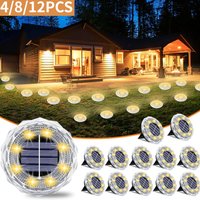 LED Solar Power Disk Light Outdoor Waterproof Garden Underground Light Deck Light Buried Lights Solar Lamp Garden Pathway Decor
