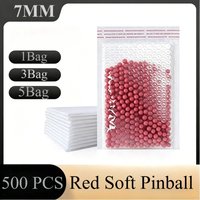 500Pcs 7MM Soft Gel Ball Red Flexible Safe Refill Bullets for Outdoor Toy Play