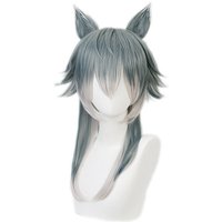 Anime BEASTARS Legoshi Cosplay Wig With Wolf Ears Personified Beasts Gradient Colors Heat Resistant Hair Wigs + Wig Cap
