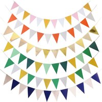 1pc Triangle Banner, 12 Flags, Paper Pennant Garland Streamer for Wedding,Birthday Party,Anniversary Decorations,Room Decoration