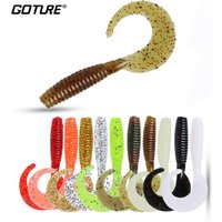 Goture 10pcs/set Soft Fishing Lure 6cm 2g Wobblers Silicone Artificial Bait Grub Worm Lures for Bass Trout Carp Fishing Lures