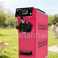 Portable Desktop Rainbow System Soft Ice Cream Maker Small Frozen Yogurt Machine for Home Use