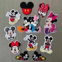 11Pcs Anime Mickey Mouse Minnie Patches Fabric Iron on Patches Sew Decor Clothes Hat jeans Coat Embroidered Applique
