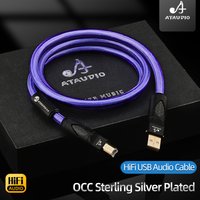 ATAUDIO Silver Plating HiFi USB Cable High Quality DAC Type A to B Audio Cable for HiFi DAC Amplifier USB Cable