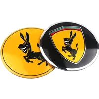 4PCS 56MM Funny Spoof Prank Donkey Car Wheel Center Hub Caps Emblem Stickers For HONDA Ferrari Audi Subaru Mazda KIA TESLA