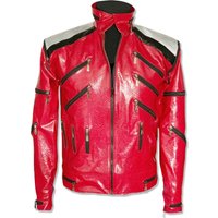 Role-Player Cosplay Costumes Michael Jackson Beat It Jacket in Red Leather for Adults Kids Halloween Christmas Anime