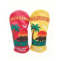 Universal Golf Club Head Cover Protective Case California Style African Rhinoceros Embroidery Durable Golf Club Shaft Cover