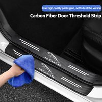 Car Door Carbon Fiber Sill Protector Sticker For Jaguar F-Type F-Pace E-Pace I-Pace S-Type X-Type XKR XEL XFL S F XK XJL XJ6 XJS