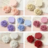 6pcs/lot 4.5cm Retro Big Resin Flowers Rose Flatback Cabochon Accessories European Style For Jewelry Making Diy Craft Decoration